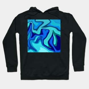 Acrylic pour cyan Hoodie